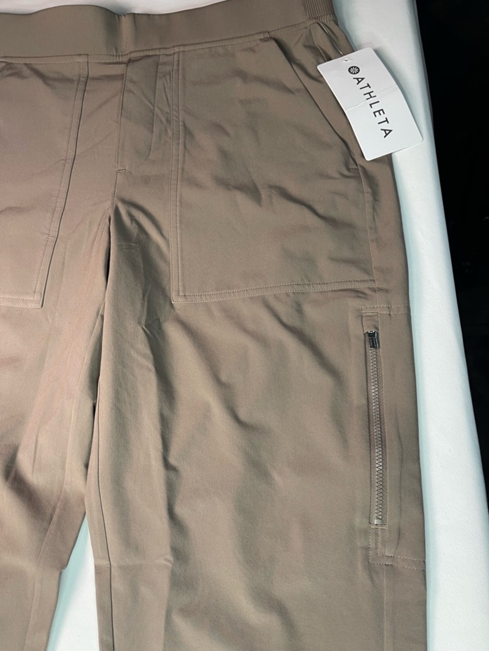 Athleta Taupe Cropped Cargo Joggers - Picture 3 of 9